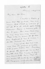 8 pages written 5 Aug 1858 by Donald Gollan to Sir Donald McLean, from Inward letters - Donald Gollan