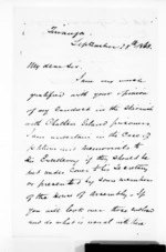 3 pages written 28 Sep 1868 by Charles Westrup to Sir Donald McLean in Wellington, from Superintendent, Hawkes Bay and Government Agent, East Coast - Papers