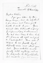 8 pages written 17 Mar 1863 by Sir Francis Dillon Bell in Taranaki Region to Sir Donald McLean, from Inward letters - Francis Dillon Bell