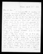 4 pages written 22 Apr 1870 by John Davies Ormond in Napier City to Sir Donald McLean, from Inward letters - J D Ormond