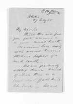 3 pages written 27 Feb 1865 by Caesar Hastings Otway in Akitio, from Inward letters - C H Otway