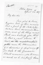 3 pages written 24 Apr 1847 by Henry King in Taranaki Region to Sir Donald McLean, from Inward letters -  Henry King