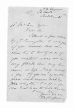 1 page written 21 Oct 1864 by F M Chapman to Sir Donald McLean, from Inward letters - Surnames, Cha - Cla