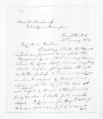 2 pages written 28 Jan 1862 by Henry Robert Russell to Sir Donald McLean, from Inward letters - H R Russell