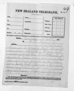 3 pages written 14 Nov 1874 by Sir Donald McLean in Napier City to Henry Tacy Kemp, from Native Minister and Minister of Colonial Defence - Outward telegrams