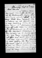 7 pages written 21 Aug 1874 by Archibald John McLean in Glenorchy to Sir Donald McLean, from Inward family correspondence - Archibald John McLean (brother)