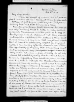 2 pages written 6 Feb 1873 by Sir Robert Donald Douglas Maclean in Wellington to Sir Donald McLean, from Inward family correspondence - Douglas Maclean (son)