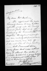 1 page written 18 Mar 1870 by John Williamson to Sir Donald McLean, from Inward letters - Surnames, Williamson
