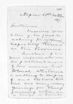 2 pages written 21 Oct 1867 by Sir Donald McLean in Napier City, from Outward drafts and fragments