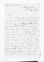 3 pages written 6 May 1847 by Rev William Ronaldson in Wanganui to Sir Donald McLean, from Inward letters - W Ronaldson