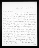 5 pages written 20 Jan 1870 by John Davies Ormond in Napier City to Sir Donald McLean, from Inward letters - J D Ormond