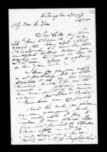 3 pages written 30 Sep 1850 by Robert Roger Strang in Wellington to Sir Donald McLean, from Family correspondence - Robert Strang (father-in-law)