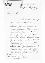 4 pages written 18 Aug 1871 by George Thomas Fannin in Napier City to Sir Donald McLean in Wellington, from Inward letters - G T Fannin