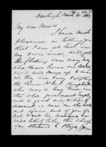2 pages written 30 Mar 1863 by Archibald John McLean to Sir Donald McLean, from Inward family correspondence - Archibald John McLean (brother)