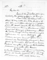 3 pages written 30 Mar 1865 by Sir Donald McLean in Napier City to John Williams Harris, from Superintendent, Hawkes Bay and Government Agent, East Coast - Papers