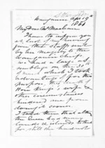 3 pages written 19 Apr 1861 by Rev Richard Taylor in Wanganui to Sir Donald McLean, from Inward letters -  Kingdon, George and Sophia