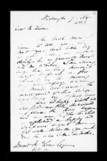 3 pages written 7 Feb 1853 by Robert Roger Strang in Wellington to Sir Donald McLean, from Family correspondence - Robert Strang (father-in-law)