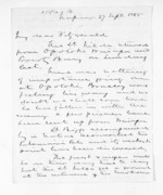 3 pages written 27 Sep 1865 by Sir Donald McLean in Napier City, from Inward letters - J E FitzGerald