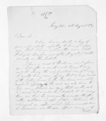 3 pages written 5 Aug 1859 by William Nicholas Searancke in Rangitikei District to Sir Donald McLean in Napier City, from Inward letters - W N Searancke