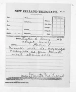 1 page written 6 Jan 1874 by Sir Donald McLean in Otaki, from Native Minister and Minister of Colonial Defence - Outward telegrams