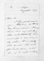 3 pages written 8 Aug 1873 by Samuel Locke in Napier City, from Inward letters - Samuel Locke