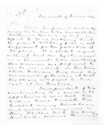 3 pages written 17 Mar 1860 by Sir Donald McLean in Taranaki Region to Sir Thomas Robert Gore Browne, from Secretary, Native Department - War in Taranaki and Waikato and  King Movement