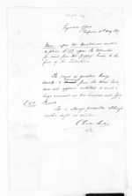 1 page written 25 May 1869 by Charles Herman Weber in Napier City, from Hawke's Bay.  McLean and J D Ormond, Superintendents - Public Works.  Lands and Survey Office.  Crown Lands Office