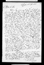 1 page written 23 Sep 1850 by Robert Roger Strang in Wellington to Sir Donald McLean, from Family correspondence - Robert Strang (father-in-law)