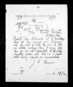 1 page written 12 Dec 1872 by John Gibson Kinross to Sir Donald McLean in Wellington, from Native Minister - Inward telegrams