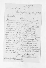 1 page written 19 Apr 1858 by John Gibson Kinross in Wellington to Sir Donald McLean, from Inward letters -  John G Kinross