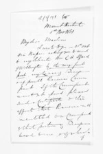 2 pages written 5 Nov 1861 by Henry Robert Russell to Sir Donald McLean, from Inward letters - H R Russell