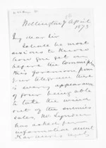 3 pages written 7 Apr 1873 by Sir Donald McLean in Wellington, from Outward drafts and fragments