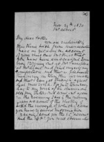 2 pages written 25 Nov 1870 by Sir Robert Donald Douglas Maclean to Sir Donald McLean, from Inward family correspondence - Douglas Maclean (son)