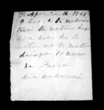 1 page written 16 Apr 1851 by Paora to Sir Donald McLean, from Correspondence and other papers in Maori