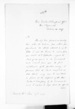 3 pages written 14 Oct 1847 by Sir Francis Dillon Bell, from Papers relating to land - Land claims and purchases of the New Zealand Company at Taranaki, Wanganui and in the Wairarapa