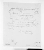 1 page written 13 Oct 1871 by Edward Walter Puckey to Dr Daniel Pollen in Auckland Region, from Native Minister and Minister of Colonial Defence - Inward telegrams