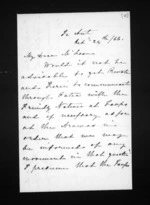 2 pages written 24 Oct 1866 by Canon Samuel Williams to Sir Donald McLean, from Inward letters - Samuel Williams
