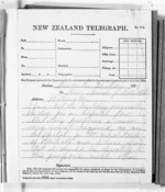 5 pages written 31 May 1876 by Sir Donald McLean to Wellington, from Native Minister and Minister of Colonial Defence - Outward telegrams