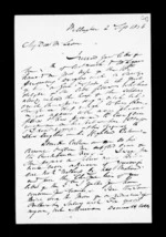 2 pages written 2 Sep 1856 by Robert Roger Strang in Wellington to Sir Donald McLean, from Family correspondence - Robert Strang (father-in-law)