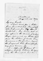 3 pages written 24 Aug 1870 by Dr Daniel Pollen in Auckland Region to Sir Julius Vogel, from Inward letters - Daniel Pollen