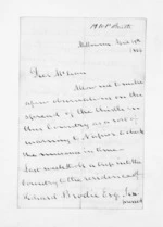 3 pages written 19 Apr 1864 by Hector William Pope Smith in Melbourne to Sir Donald McLean, from Inward letters - Surnames, Sma - Smi
