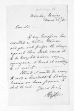 1 page written 31 Mar 1845 by Henry King to Sir Donald McLean, from Inward letters -  Henry King