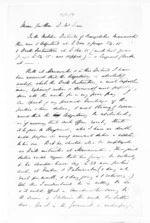 5 pages written 7 Oct 1870 by Sir William Fox in Rangitikei District to Sir Donald McLean, from Minister of Colonial Defence - Administration of colonial defence