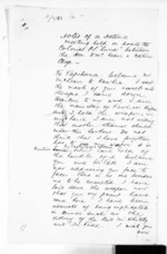 8 pages written by Sir Donald McLean, from Native Minister - Meetings with Waikato chiefs and final pacification of the King Country