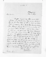 2 pages written 2 Nov 1861 by Francis Dart Fenton to Sir Donald McLean, from Inward letters - F D Fenton