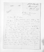 4 pages written 11 Oct 1870 by Henry Tacy Clarke in Tauranga to Sir Donald McLean, from Inward letters - Henry Tacy Clarke