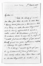 3 pages written 7 Mar 1870 by Captain John L M Carey to Sir Donald McLean, from Inward letters - Surnames, Cam - Car