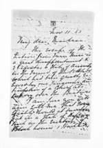 8 pages written 11 Nov 1863 by Thomas Purvis Russell to Sir Donald McLean, from Inward letters - Thomas Purvis Russell