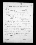 3 pages written 11 Jun 1872 by an unknown author in Wanganui to Sir Donald McLean in Lyttelton, from Native Minister - Inward telegrams