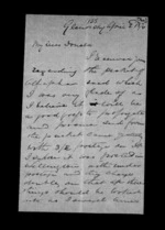 3 pages written 2 Apr 1874 by Archibald John McLean in Glenorchy to Sir Donald McLean, from Inward family correspondence - Archibald John McLean (brother)